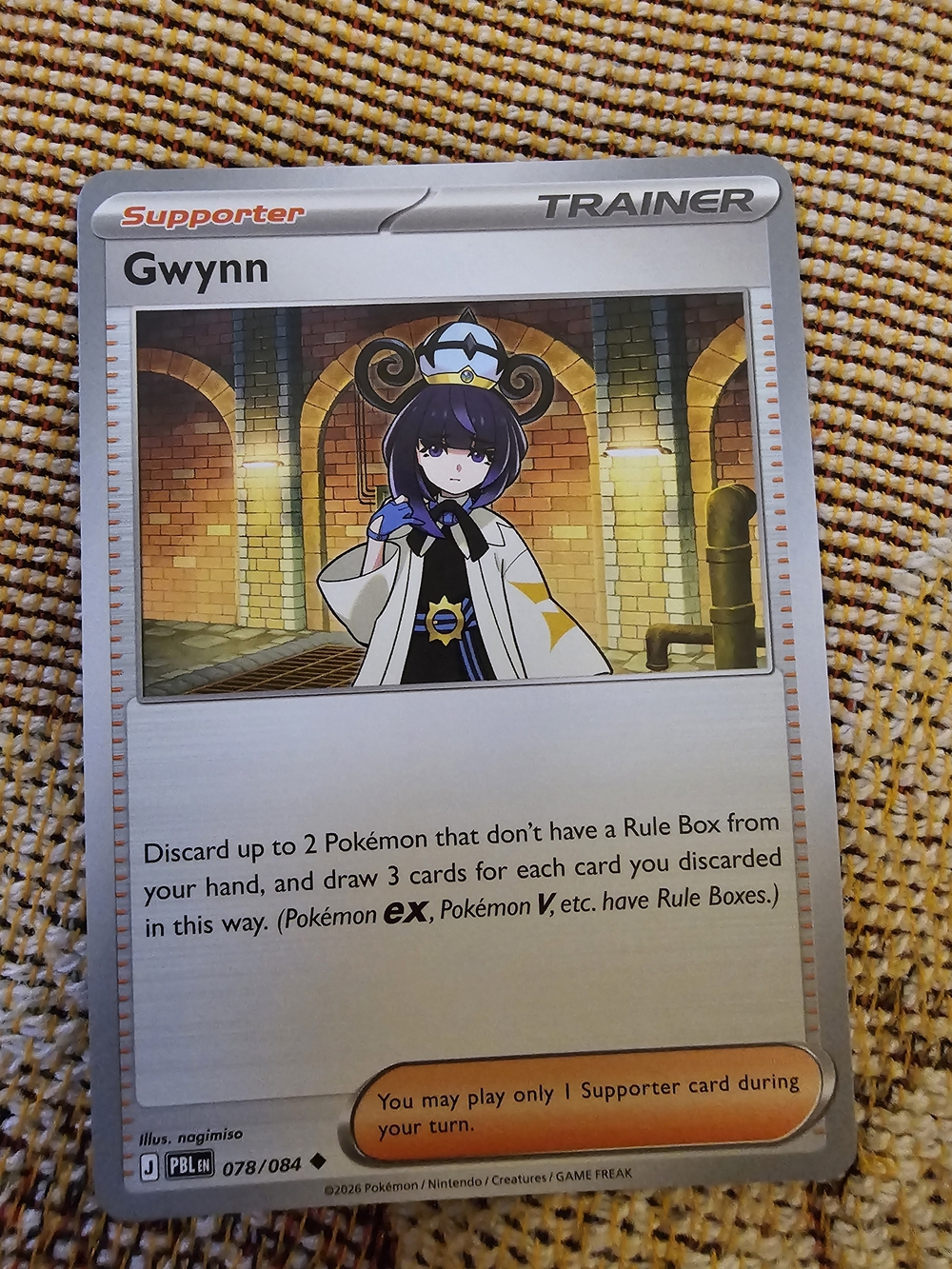 Gwynn Trainer-Supporter card (078/084) is an uncommon card